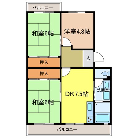 エステートⅢの物件間取画像